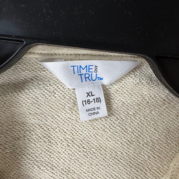 Time and Tru Womens XL 16/18 Button Up Mock Neck Sweatshirt Pullover Long Sleeve - Picture 7 of 11